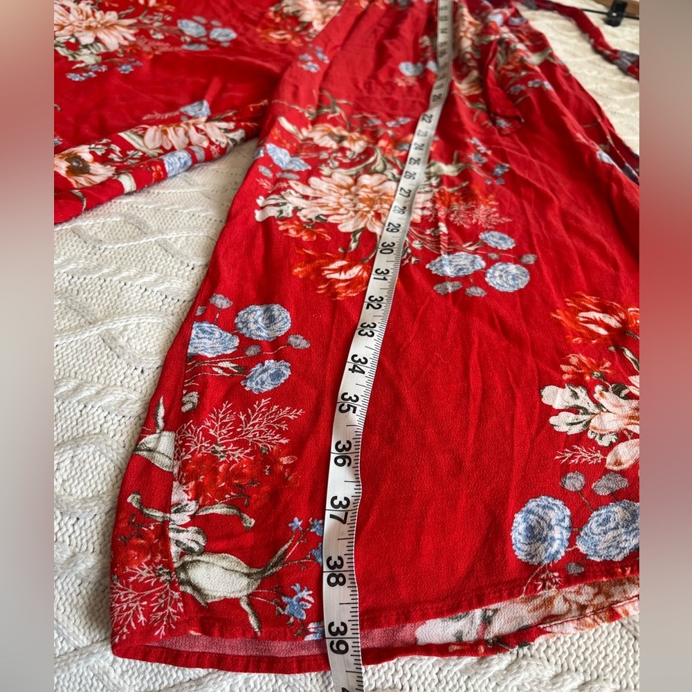 American Eagle Outfitters Red Floral Jumpsuit - Picture 2 of 14